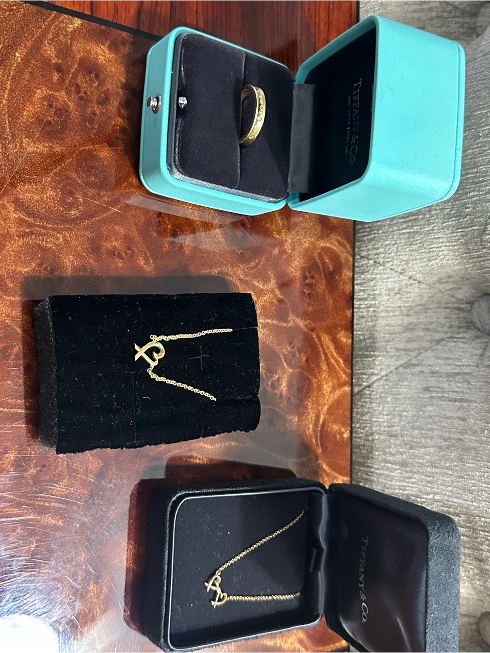 3 items,authentic Tiffany 18k yellow Pendant Necklace, Bracelet , Ring! New item - Picture 2 of 16